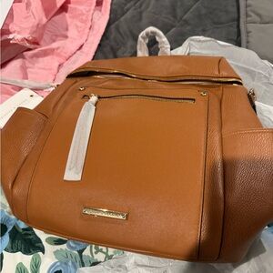 Poppy & Peonies Cognac Convertible Backpack